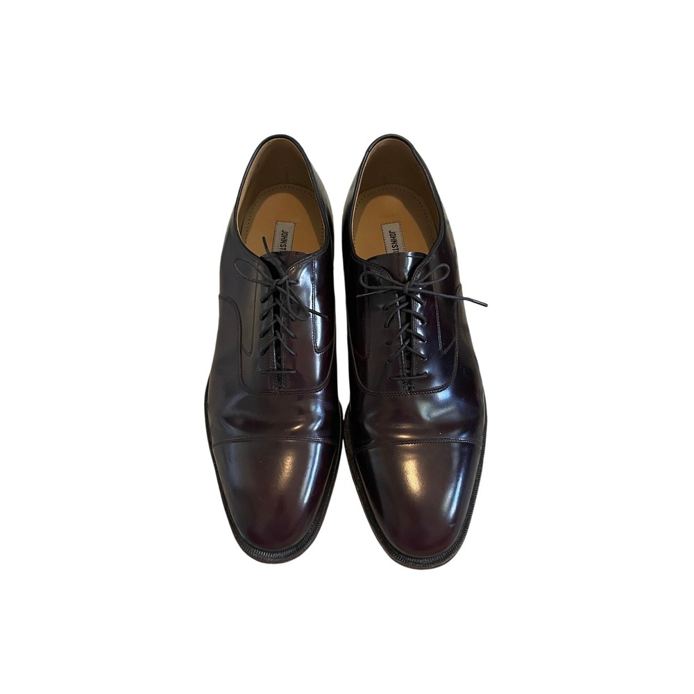 Burgundy Leather Cap Toe Oxford Shoes Size 13 by Johnston & Murphy